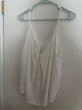SHEIN White Pleated Back Spaghetti Strap Cami